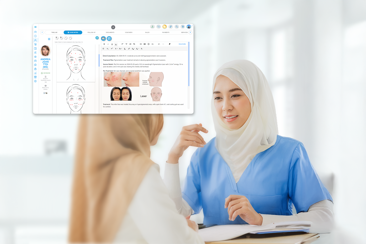 Aoikumo™ dilengkapi dengan Rekam Medis Elektronik yang terintegrasi SATUSEHAT, untuk perawatan pasien yang lebih efektif.
